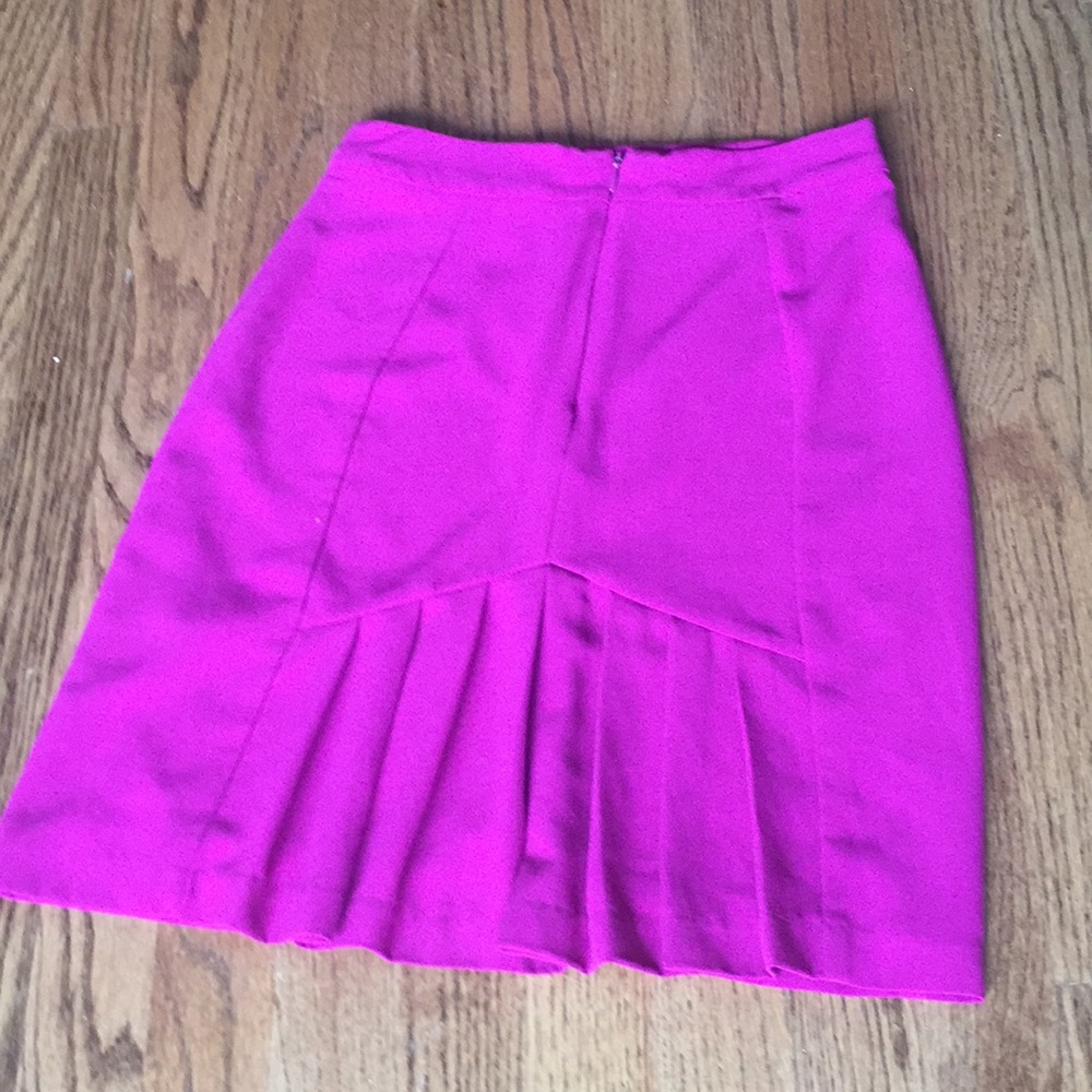 Hot pink skirt with pleated back